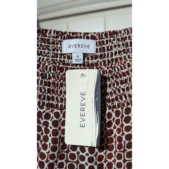 NWT Evereve Drew Smocked Tank Brown White Check Womens Sz XL - Picture 7 of 11